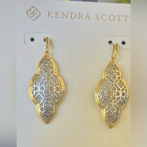 Kendra Scott Gold and Silver Filigree Earrings